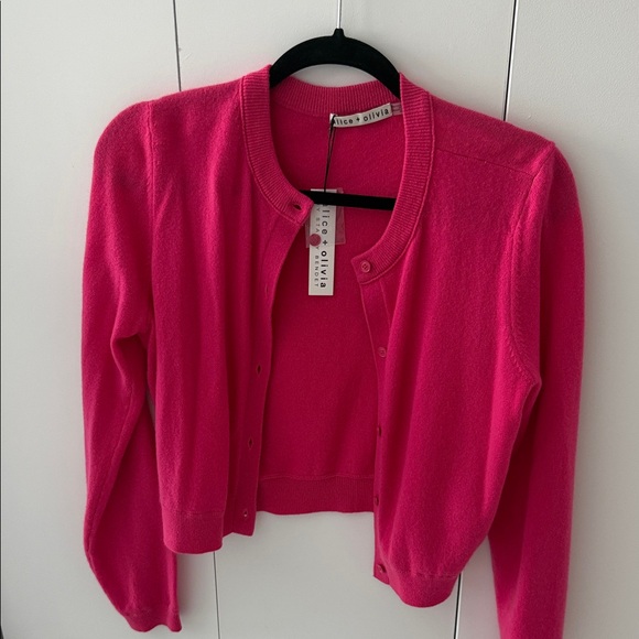 Alice + Olivia Fuchsia Cardigan Sweater